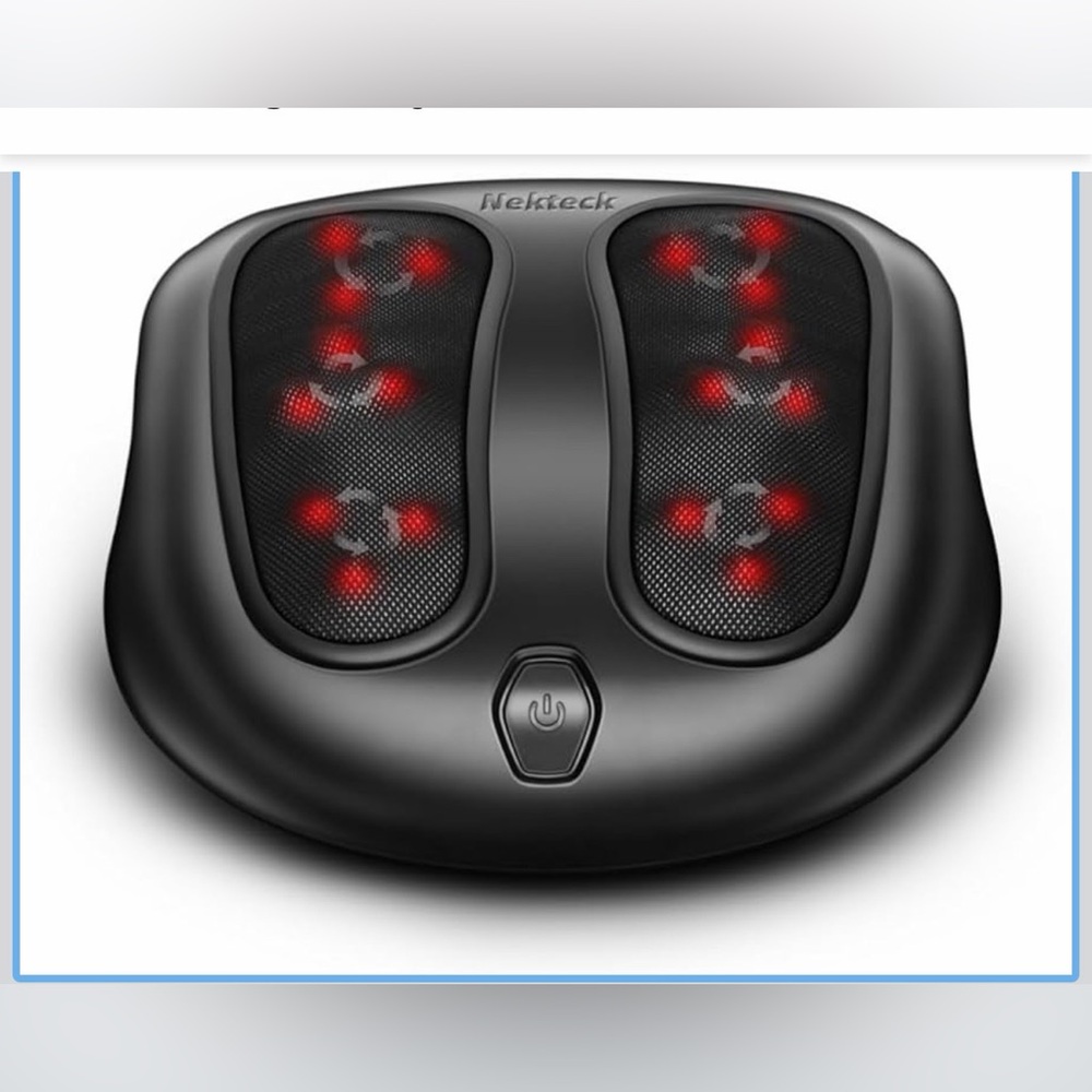 Black Foot Massager with Red Highlights